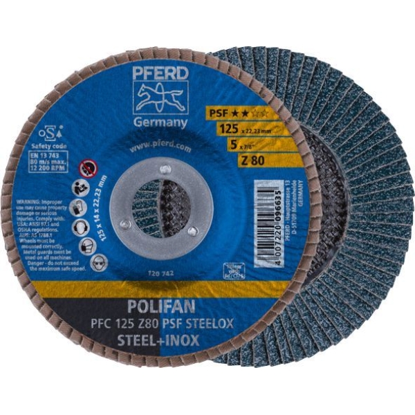 DISC FLAP (CONICAL) - PSF Z80 GRIT 125MM