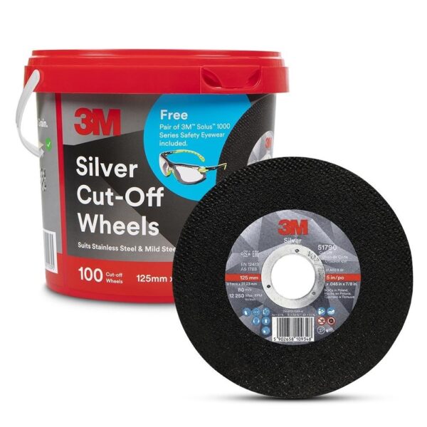 WHEEL SILVER CUT OFF INOX 125 X 1 X 22.3MM BUCKET 100